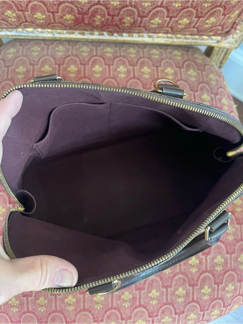 Louis Vuitton Damier Ebene Brown Checker Alma Handbag